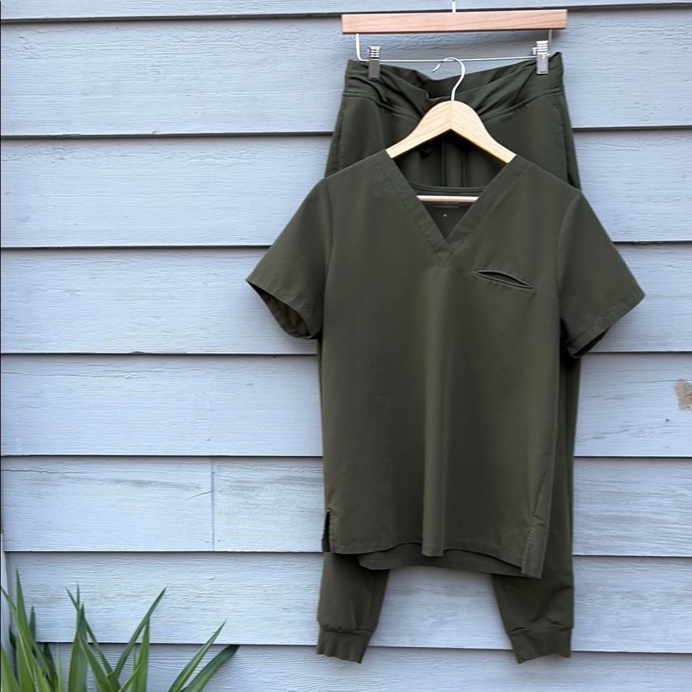 Mandala Olive Green Scrub Set